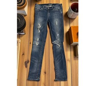 Silver Jeans Pixie Distressed Skinny Jeans W29 L31 Blue Denim Ripped